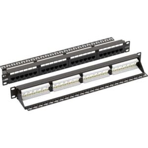AGER AC-610-24 1U Siyah Renkli Rack Tipi Modüler Shielded 24 Port Patch Panel