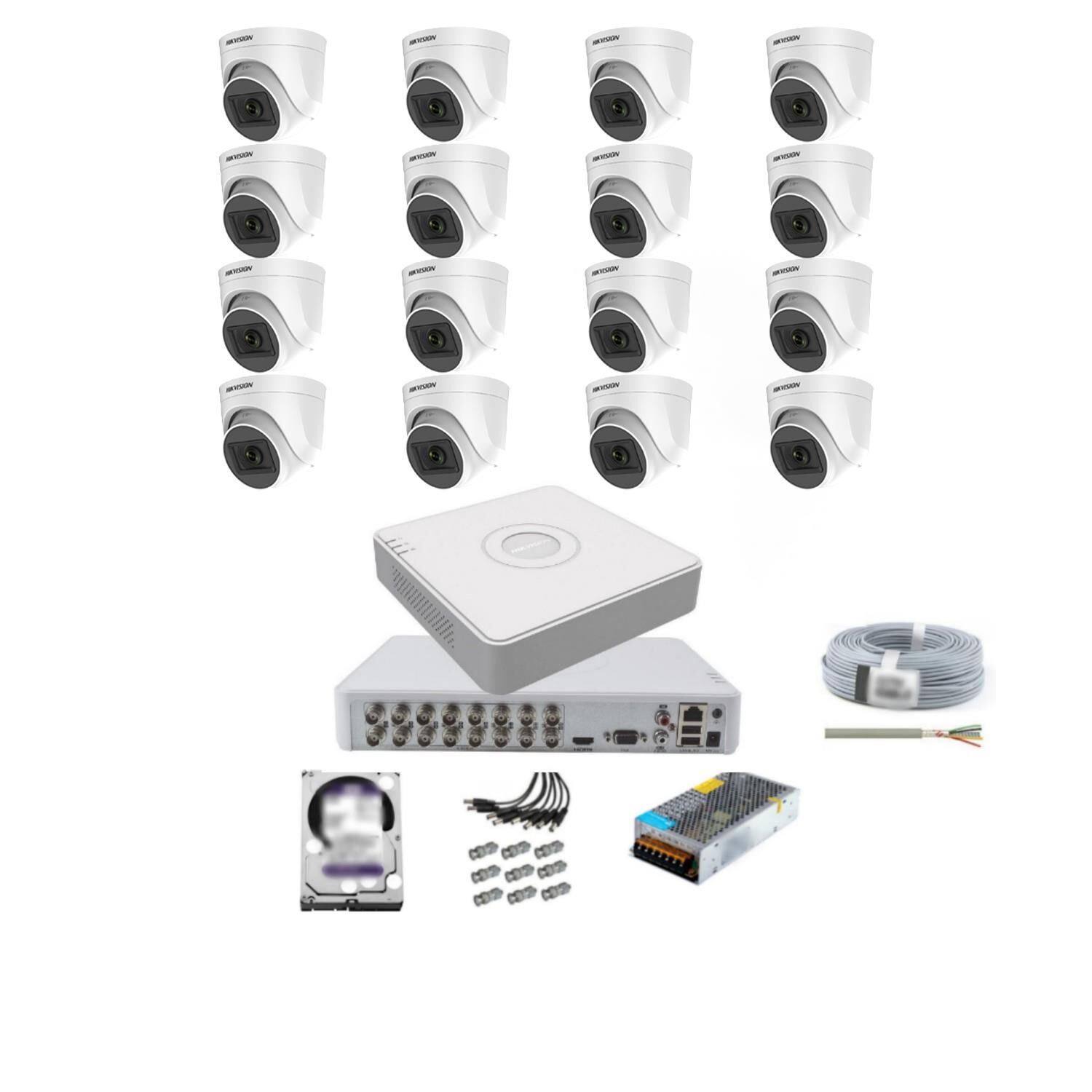 Hikvision 16 Kameralı İç Ortam Güvenlik Kamera Seti 4 Tb Hdd