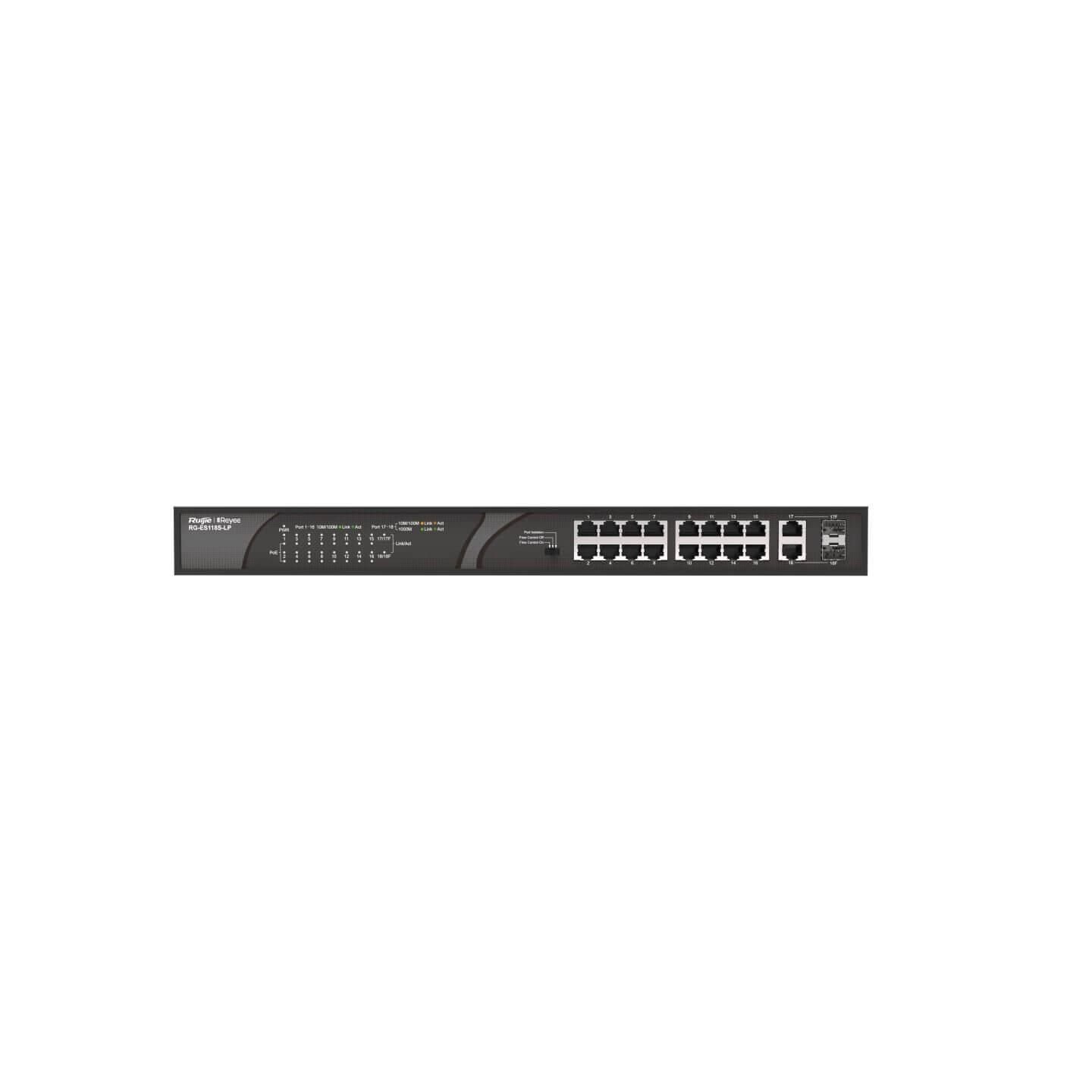 Reyee RG-ES118S-LP 10/100 2 Port Gigabit Uplink 16 Port Poe Switch