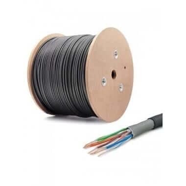 Isee Kablo Cat6 Pe U/Utp 23 Awg 4pr Full Bakır Harici Siyah 250 Metre Kablo