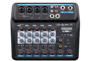 Mikafon EC-6UN Studio Mixer – 2 Mono, 1 Stereo, +48V Phantom, USB, Bluetooth, Echo