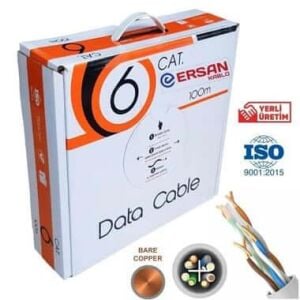 Ersan CAT6 U-UTP 23 AWG 100m Tam Bakır Veri İletişim Kablosu (CU)