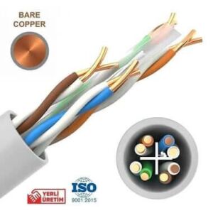 Ersan CAT6 U-UTP 23 AWG 100m Tam Bakır Veri İletişim Kablosu (CU)