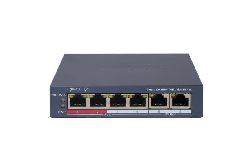 Hikvision DS-3E1106P-EI/M 4 Port 10/100 Mbps Akıllı Hızlı Ethernet PoE Switch
