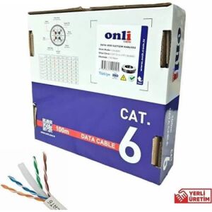 Onli 100MT Kutulu 24AWG Utp Cat6 Gri Data Kablosu
