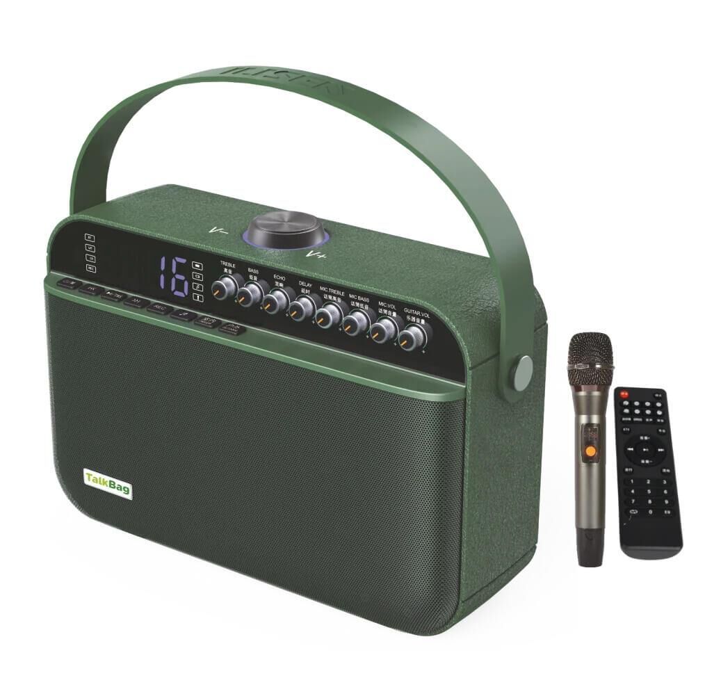 Talk Bag TB-100G 120W Güç Kablosuz Mikrofon Taşınabilir Şarjlı Bluetooth Hoparlör