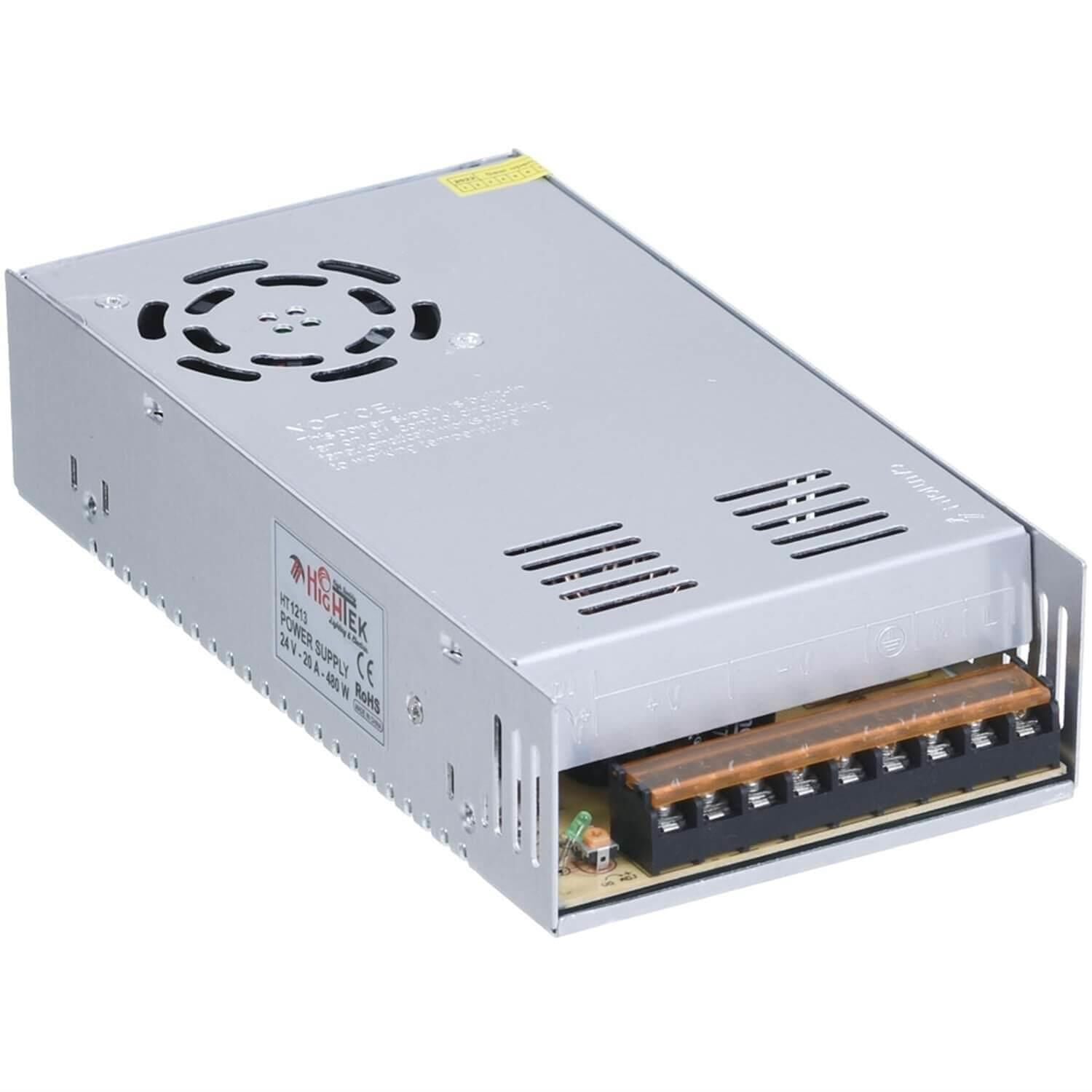 Hightek HT1213 24V DC 20A 480W SMPS Metal Kasa Adaptör
