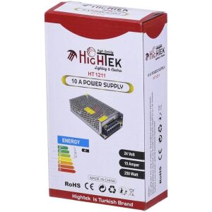 Hightek HT1211 24V DC 10A 240W Metal Kasa SMPS Adaptör