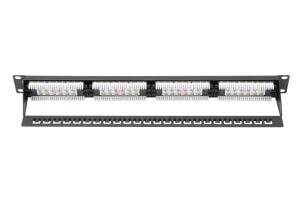Digitus DN-91624U-CR 1u-24-Port Cat6 E Unshielded Black Patch Panel