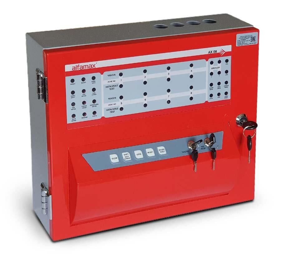 Alfamax C-1000-8 AX-08 8 Zonlu Konvansiyonel Yangın Alarm Paneli