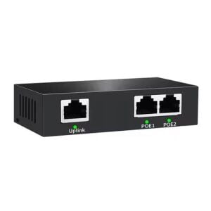Uranium POE-RP12 1 Port Poe Giriş 2 Port Çıkış Metal Kasa Poe Adaptör