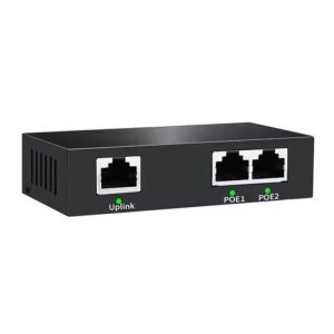 Uranium POE-RP12 1 Port Poe Giriş 2 Port Çıkış Metal Kasa Poe Adaptör