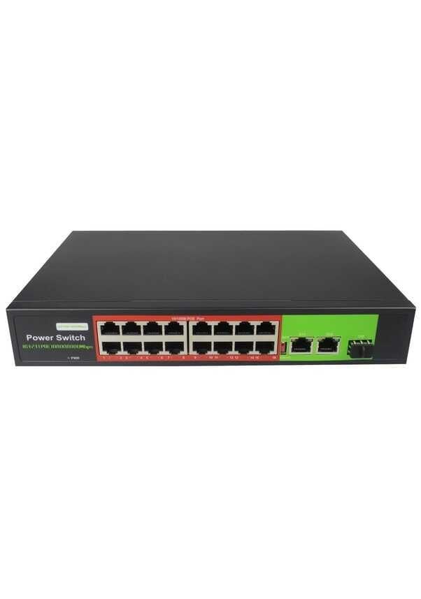 Uranium POE-G1621SFP-300W 16 Port Gigabit 2xgb Rj45 1xsfp Yönetilemez Poe Switch