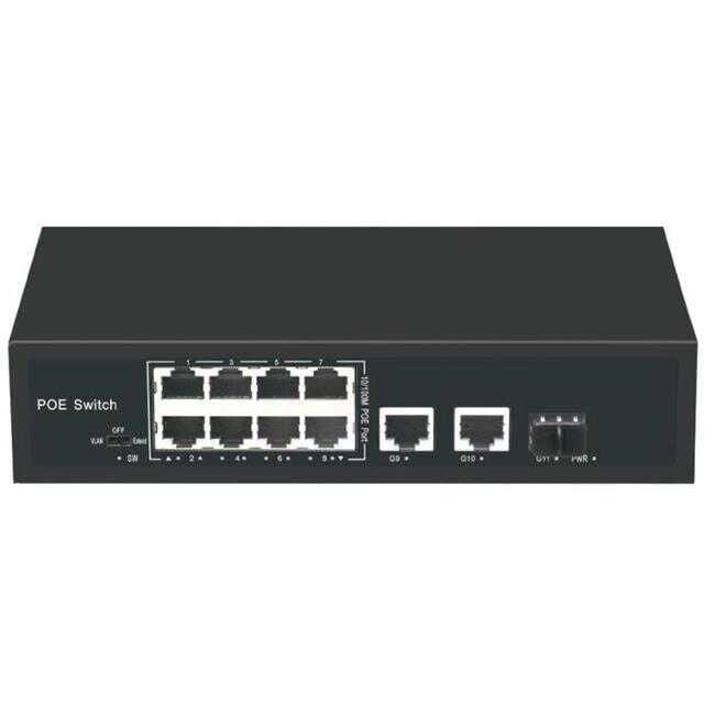 Ods ODS901-AF-821GNS 8x10/100m Poe Port 2xGigabit Uplink  1xGigabit Sfp 8 Portlu Poe Switch