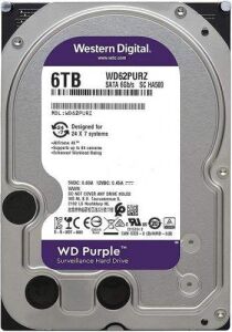 Western Digital WD62PURZ Purple 6 Tb 5400rpm 64mb Sata3 180tb/Y 7/24 Güvenlik Harddiski (Resmi Distribütör Garantili)