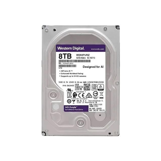 Western Digital Purple WD84PURZ 8 Tb 5640rpm 128mb Sata3 7/24 Güvenlik Harddiski (Resmi Distribütör Garantili)