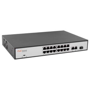 Uranium POE-1621SFP 16x10/100 2x Gigabit Uplink 1x Sfp  250 Metre Poe Rack Tipi Switch