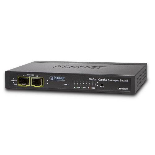 Planet PL-GSD-1002M 8 Port 10/100/1000 2 Port 100/1000x Sfp Yönetilebilir Poe Switch