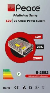 Peace B2882 12V 20A Metal Kasa Smps Adaptör