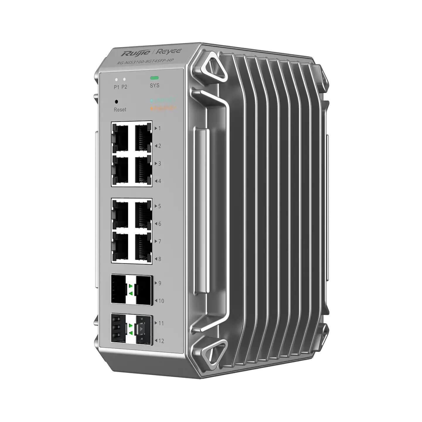 Ruijie Reyee RG-NIS3100-8GT4SFP-HP 8 Port Poe 4xSfp Gigabit Yönetilebilir Endüstriyel PoE Switch