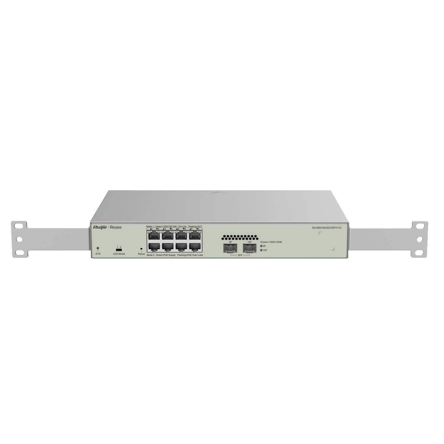 Ruijie Reyee RG-NBS3100-8GT2SFP-P-V2 8 Portlu 10/100/1000 Gigabit + 2 Sfp 8 Port Poe L2 Yönetilebilir Switch