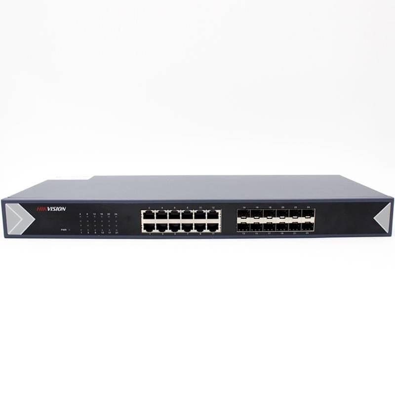 Hikvision DS-3E0524TF 24 Portlu 12 Port Rj45 12 Port Fiber Yönetilemez L2 Gigabit Switch