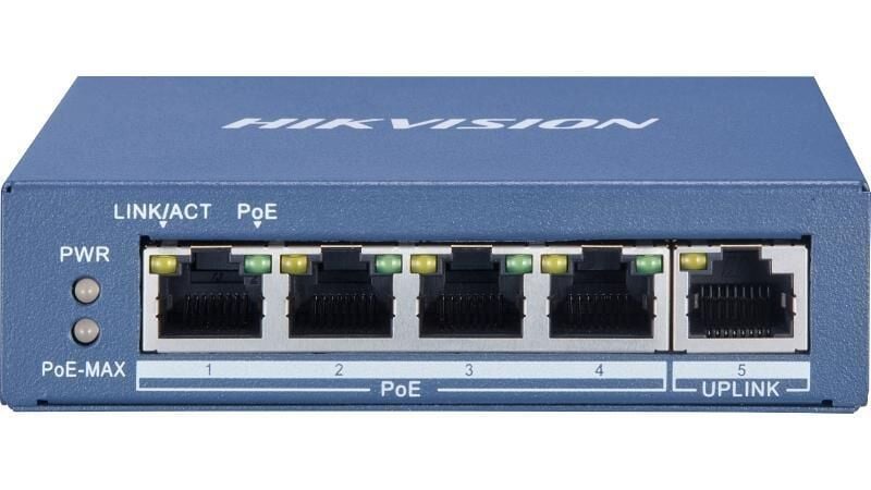 Hikvision DS-3E0505P-E/M 4 Port Poe 1x Uplink 35 Watt Gigabit Yönetilemez Poe Switch