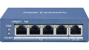 Hikvision DS-3E0505P-E/M 4 Port Poe 1x Uplink 35 Watt Gigabit Yönetilemez Poe Switch