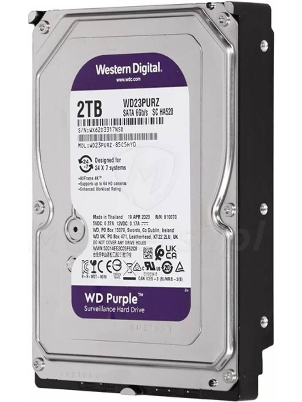 WD23PURZ 2 TB WD Purple 3.5 SATA3 7/24 Güvenlik Hard Diski (Resmi Distribütör Garantili)