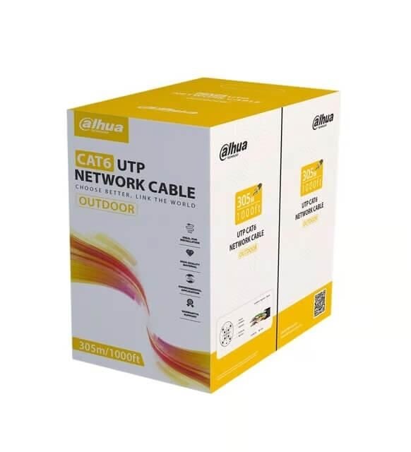 Dahua Technology PFM920-6UN 305 Metre UTP Siyah Dış Ortam CAT6 Data Kablosu Bakır