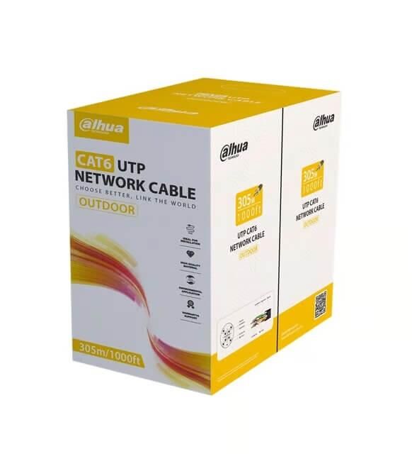 Dahua Technology PFM920-6UN 305 Metre UTP Siyah Dış Ortam CAT6 Data Kablosu Bakır