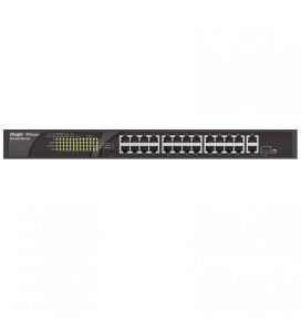 RUIJIE RG-ES126S-LP  24port 10/100 180w FULL PoE 1X Gigabit UPLINK Yönetilemez Poe Switch