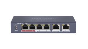 Hikvision DS-3E0106P-E/M 4 Port 2x Rj45 Uplink 10/100 Mbps PoE Switch