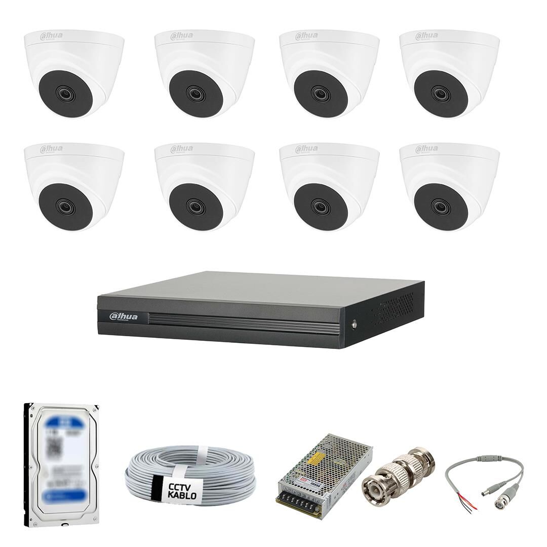 Dahua 8 Kameralı İç Ortam Güvenlik Kamera Seti 2 Tb Hdd