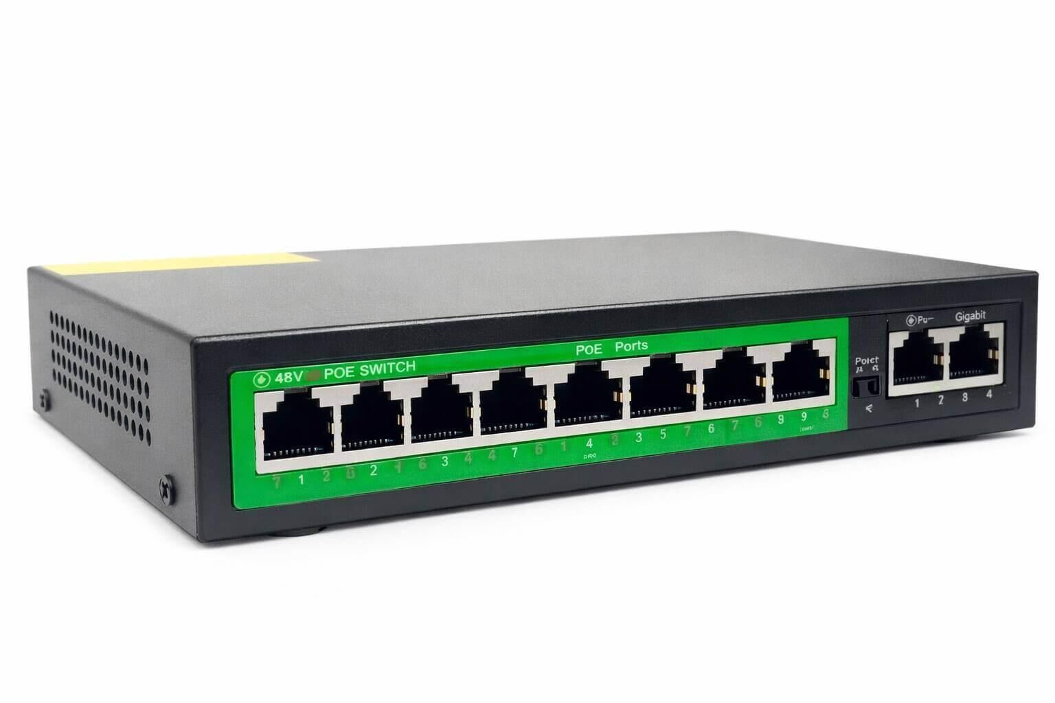 Gabble GAB-P82MG 8 Port 10/100 Mbps + 2 Port Gigabit Uplink PoE Switch