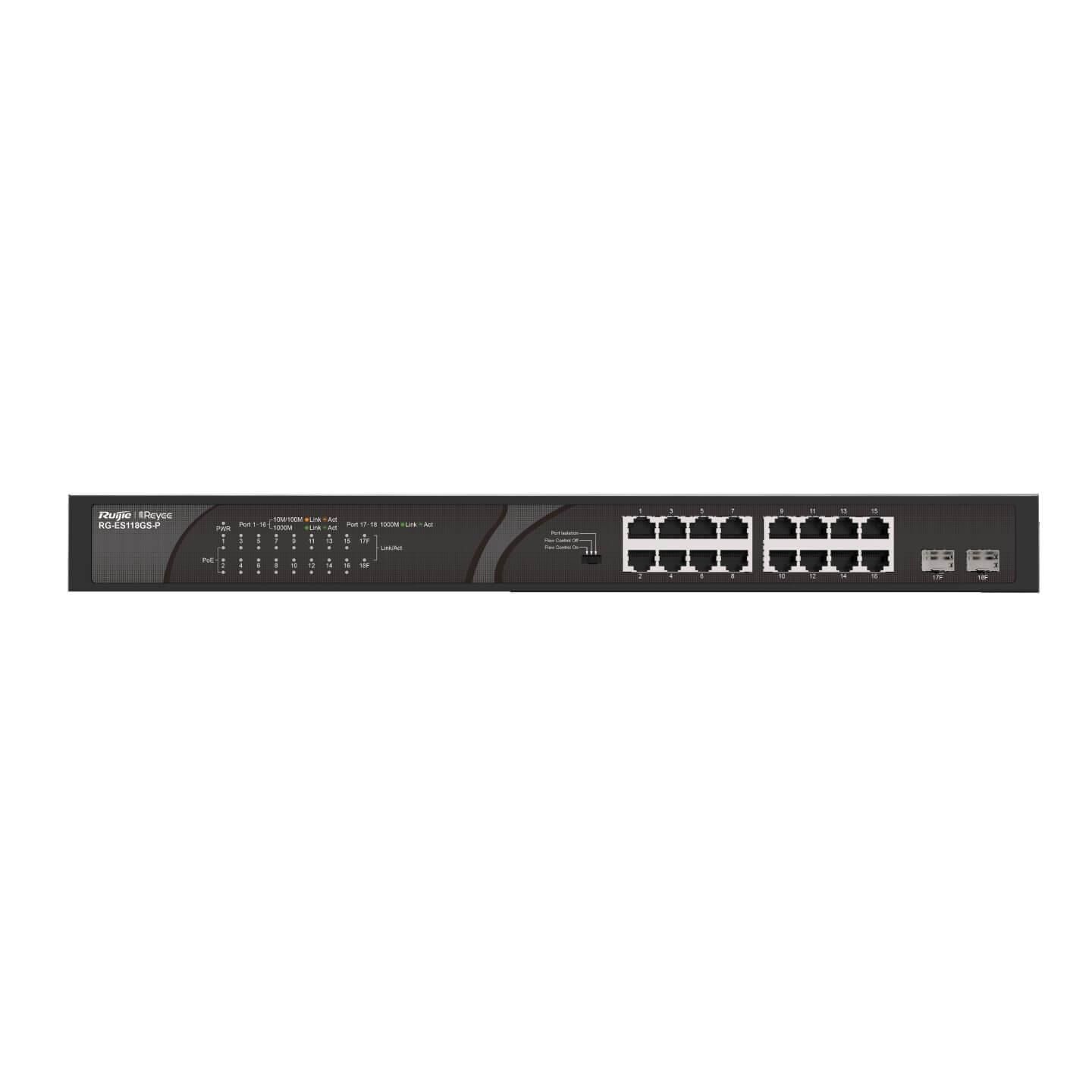 Ruijie Reyee RG-ES118GS-P 16 Port Gigabit 2xSfp Yönetilemez Poe Switch
