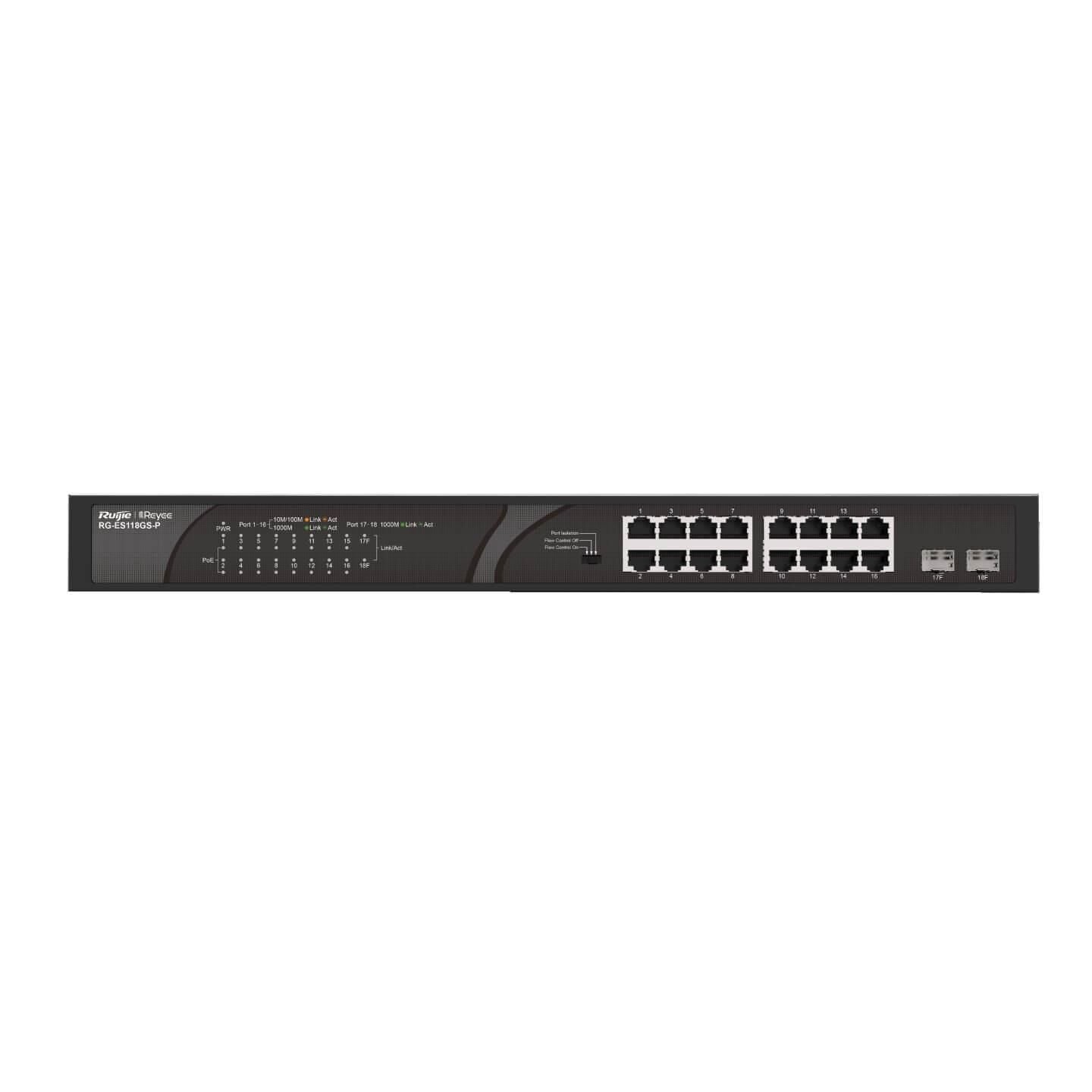 Ruijie Reyee RG-ES118GS-P 16 Port Gigabit 2xSfp Yönetilemez Poe Switch