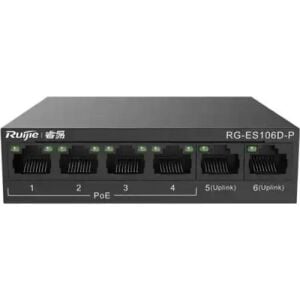 Ruijie Reyee RG-ES106D-P 6 Port 10/100 2xUplink 58W 4Port Poe Yönetilemez Switch