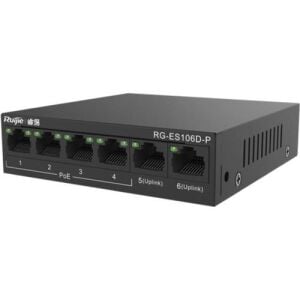 Ruijie Reyee RG-ES106D-P 6 Port 10/100 2xUplink 58W 4Port Poe Yönetilemez Switch