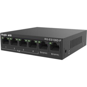 Ruijie Reyee RG-ES106D-P 6 Port 10/100 2xUplink 58W 4Port Poe Yönetilemez Switch