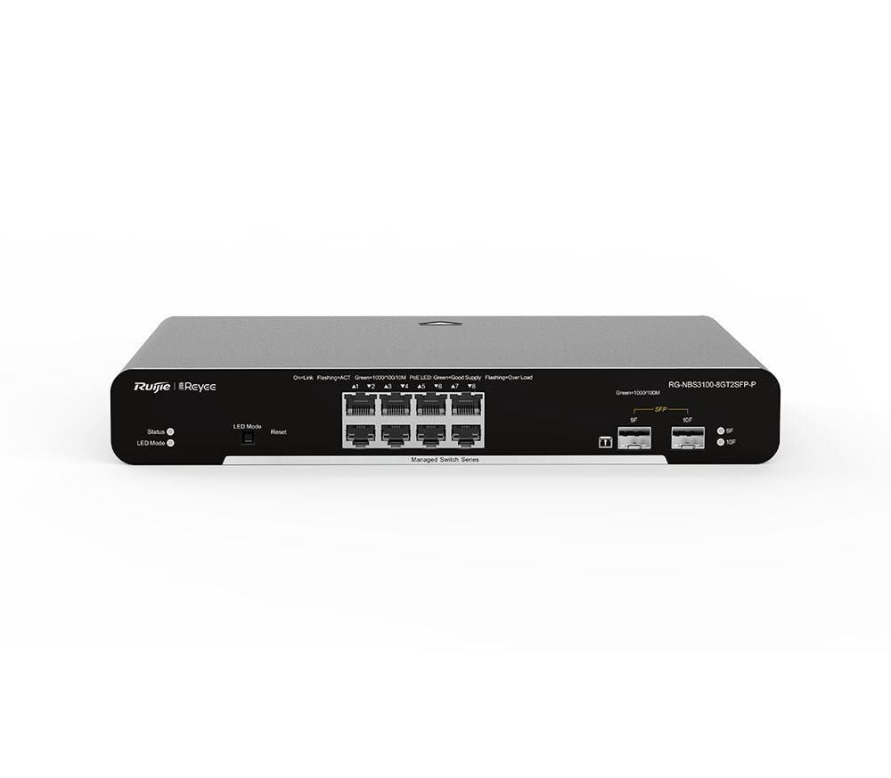 Ruijie Reyee RG-NBS3100-8GT2SFP-P 8 Portlu 10/100/1000 Gigabit + 2 Sfp  8 Port Poe L2 Yönetilebilir Switch