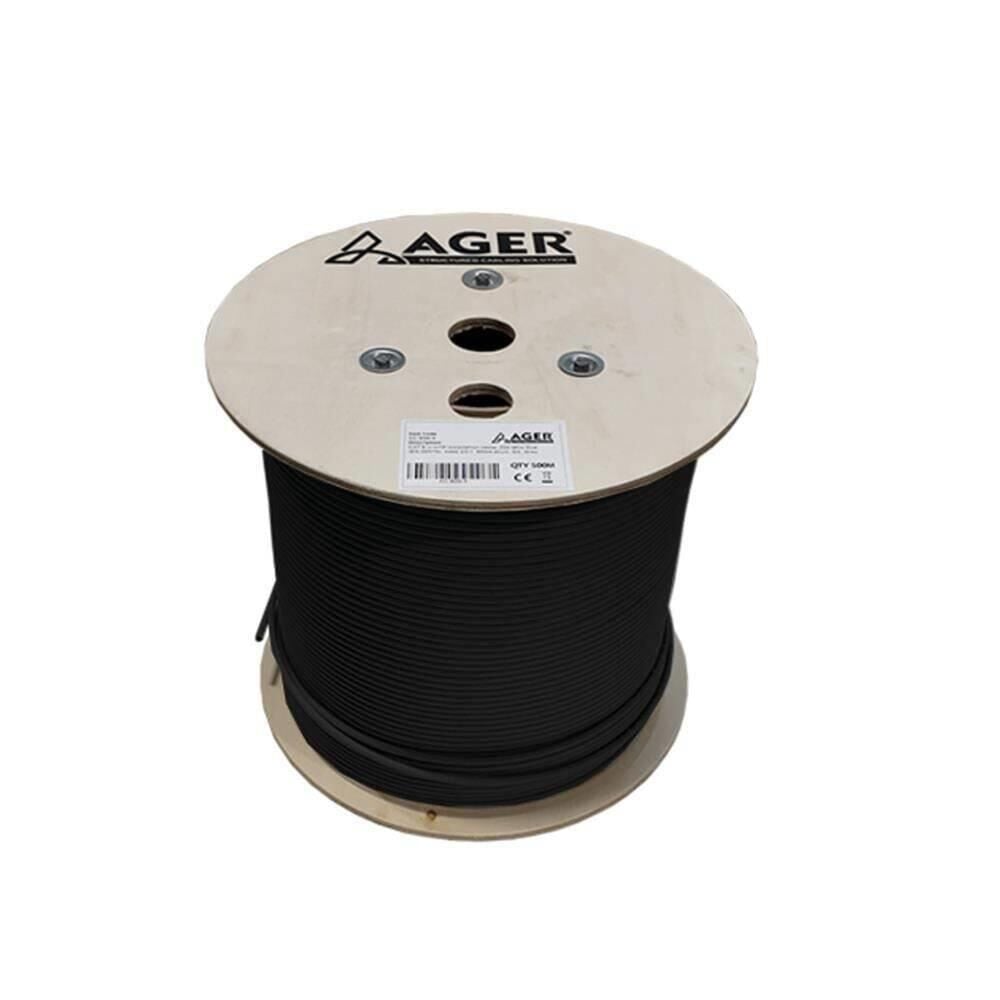 Ager Cat6 U/UTP PE Outdoor Network Kablosu 0.55 mm 500 Metre Siyah