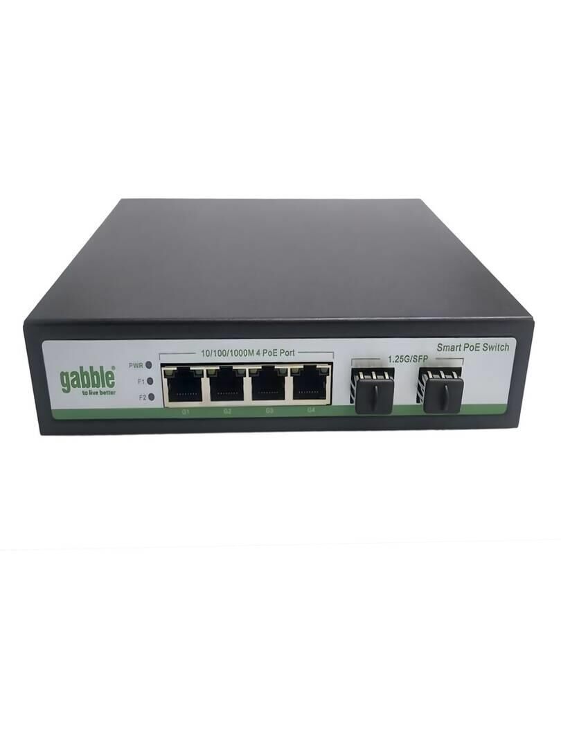 Gabble GAB-42GS 4 Port 10/100/1000 Mbps + 2 Port Gigabit SFP PoE Switch