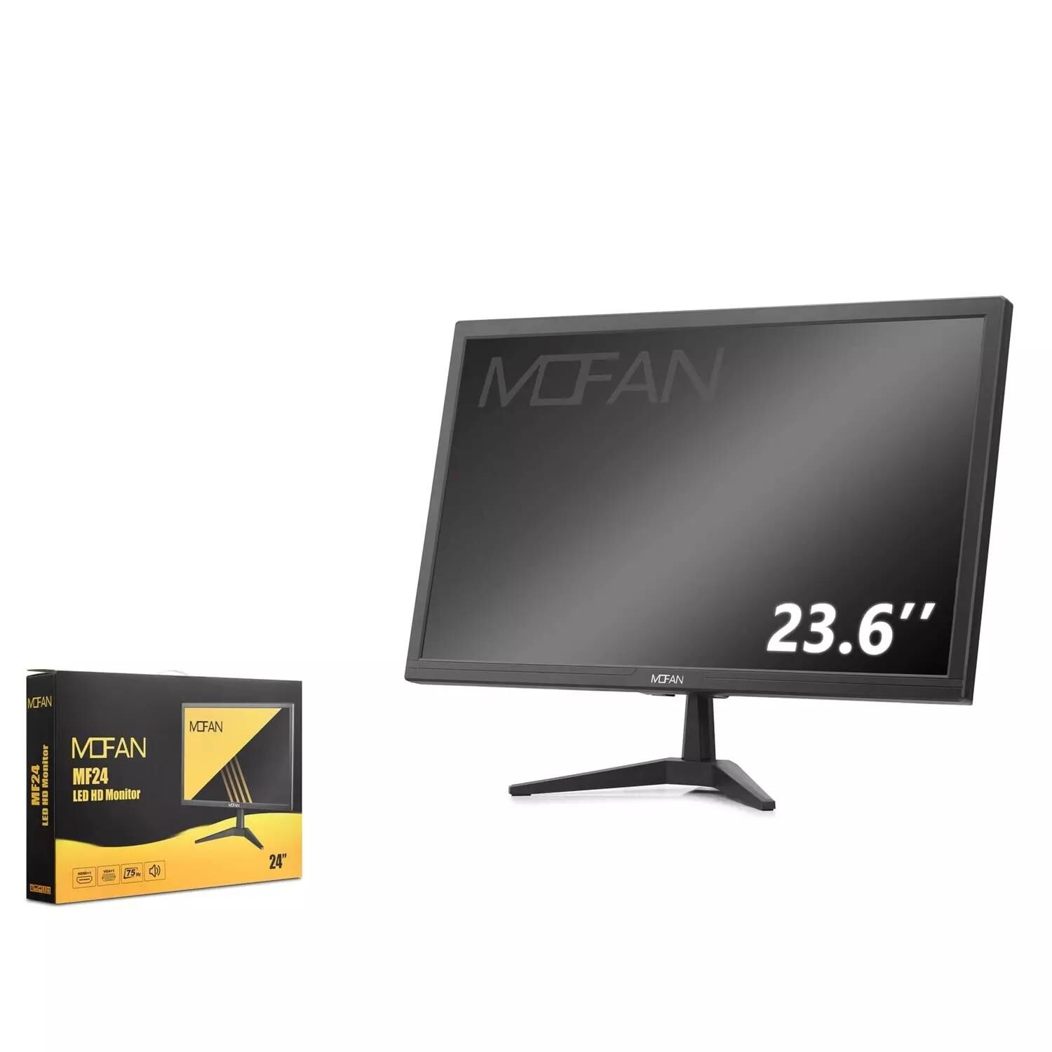 Mofan MF 23.6 İnç LED HD Monitör Hoparlörlü HDMI VGA 75Hz 1920×1080 Siyah