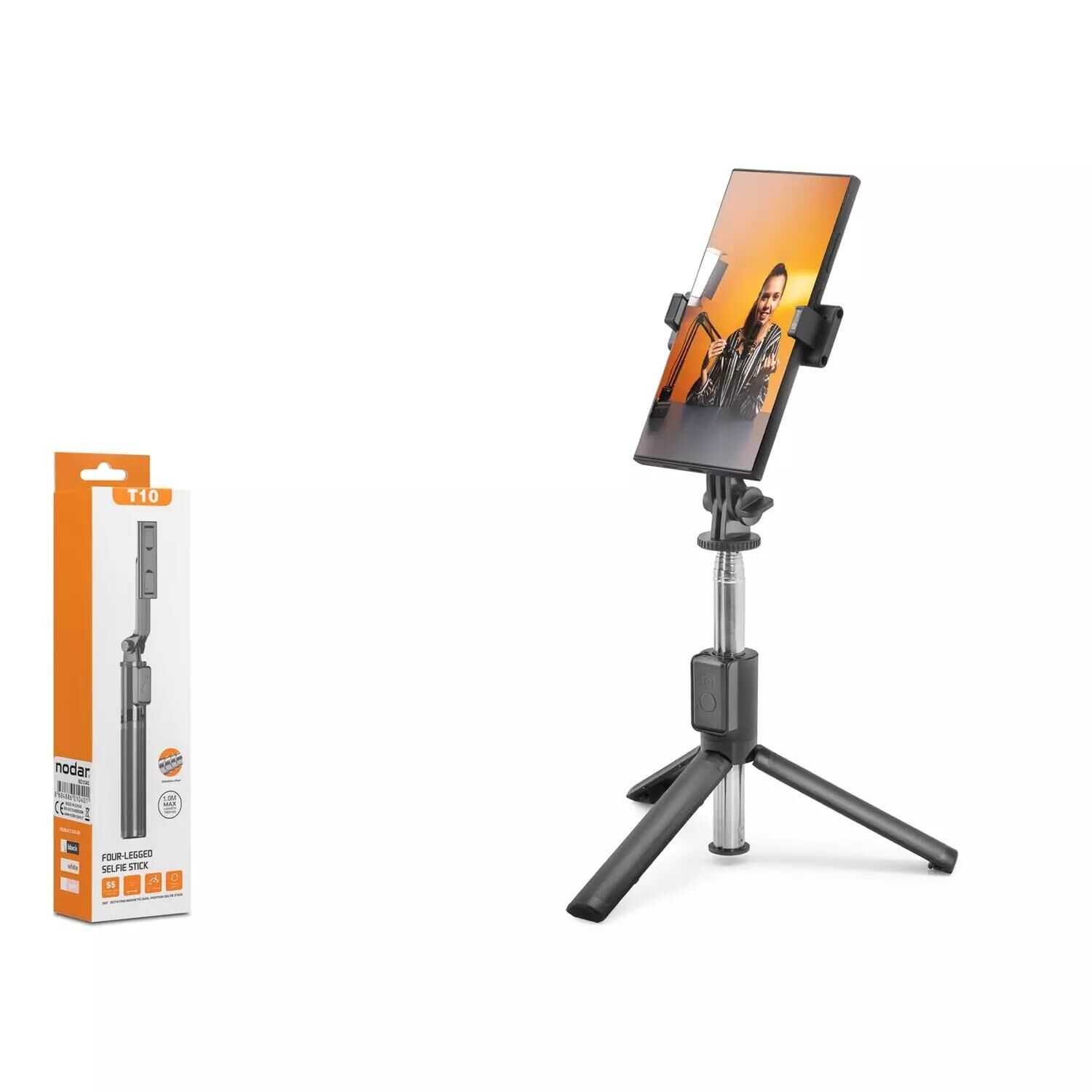 Hadron Nodar ND1040 Telefon Tripodu ve Selfie Çubuğu Seti Bluetooth 5.0 Kumandalı 67 Cm Siyah