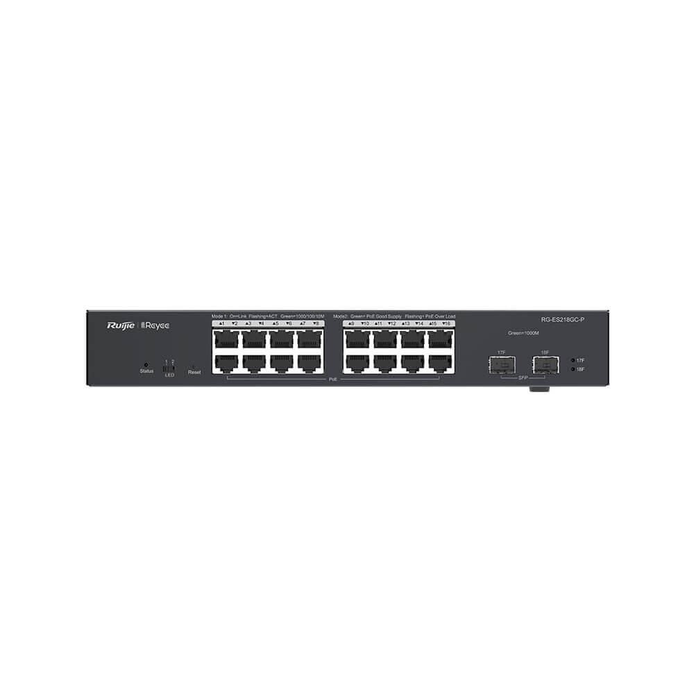 Ruijie Reyee RG-ES218GC-P 16 Portlu Gigabit 2 Sfp 16 Port Poe(240w) Yönetilebilir Switch