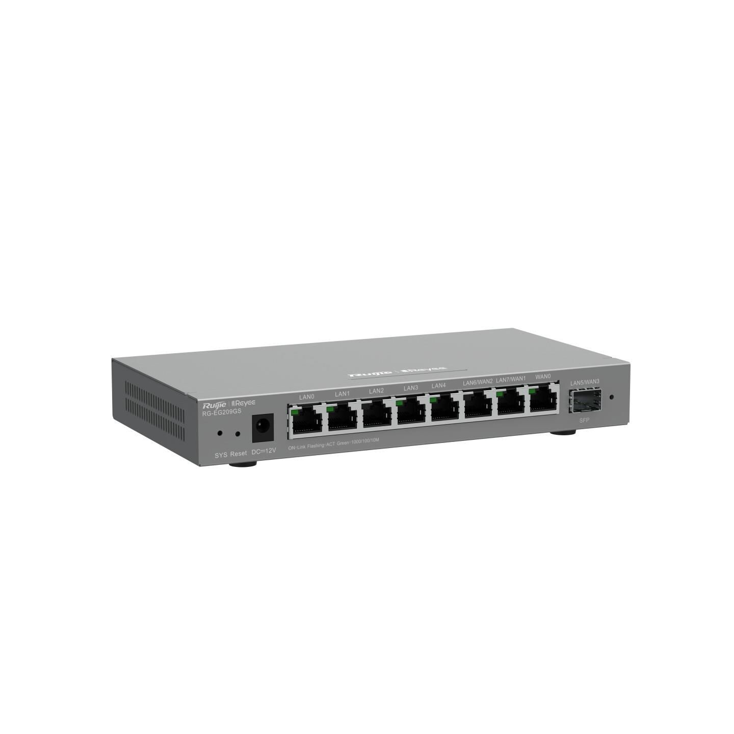 Reyee RG-EG209GS 9 Portlu Gateway 1 x SFP Port Web Yönetilebilir 200 Kullanıcı