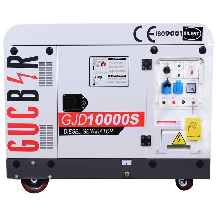 Güçbir GJD10000S Dizel 10 Kva Monofaze Kabinli Marşlı Portatif Jeneratör Seti