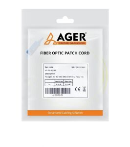 Ager AF-100S-C-SM-FO 1 MT Fiber Pigtail Kablo SC-SM OS2 Sarı