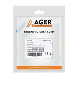 Ager AF-100S-C-SM-FO 1 MT Fiber Pigtail Kablo SC-SM OS2 Sarı